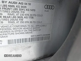 2018 Audi Q7 Premium Plus с VIN WA1LAAF77JD039368, выставлен на аукционе IAAI как лот 42820703 с пробегом 265 629 миль миль и . История ставок и продаж доступна на DreamBid. Изображение 9.