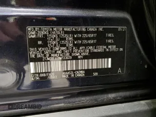 2021 Toyota RAV4 XLE with VIN 2T3W1RFV7MW133029, listed as a Copart auction lot 47130625 with 42,492 mi miles and Salvage Title. Bid and sale history available at carsss.com. Image 14.