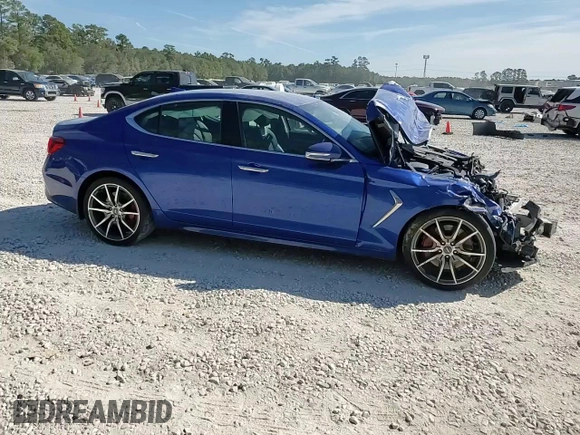 2019 Genesis G70 Advanced with VIN KMTG54LE7KU015008, listed as a Copart auction lot 76293874 with Not provided miles and Salvage title. Bid and sale history available at DreamBid. Image 14.