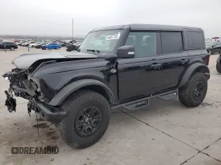 2023 Ford Bronco with VIN 1FMEE5DP9PLB21559, listed as a Copart auction lot 44857735 with 26,345 mi miles and Salvage Title. Bid and sale history available at carsss.com. Image 1.
