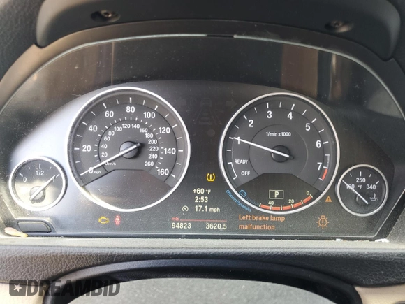2012 BMW 3 Series 328i with VIN WBA3A5C53CF347142, listed as a Copart auction lot 51312465 with 94,823 mi miles and Salvage Title. Bid and sale history available at DreamBid. Image 9.