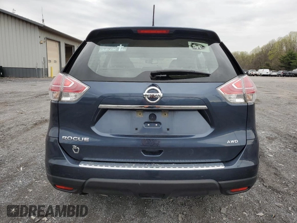 2016 Nissan Rogue S with VIN KNMAT2MV1GP602792, listed as a Copart auction lot 52709285 with 47,308 mi miles and Salvage Title. Bid and sale history available at carsss.com. Image 6.