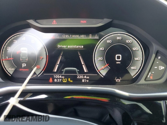 2024 Audi Q3 S line Premium Plus with VIN WA1EECF37R1174868, listed as a Copart auction lot 61827255 with 1,054 mi miles and Salvage title. Bid and sale history available at DreamBid. Image 9.