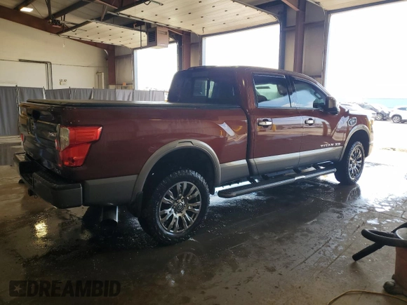 2016 Nissan Titan Platinum Reserve with VIN 1N6BA1F45GN507363, listed as a Copart auction lot 53625635 with 95,450 mi miles and Salvage title. Bid and sale history available at DreamBid. Image 3.