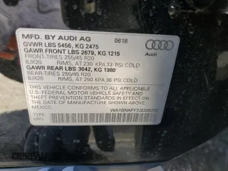 2018 Audi Q5 Premium Plus with VIN WA1BNAFY7J2209393, listed as a Copart auction lot 62452055 with 33,944 mi miles and Salvage title. Bid and sale history available at DreamBid. Image 14.