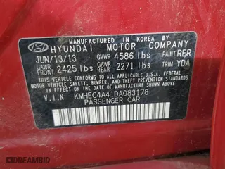 2013 Hyundai Sonata Hybrid with VIN KMHEC4A41DA083178, listed as a Copart auction lot 44959705 with 128,442 mi miles and Clean Title. Bid and sale history available at carsss.com. Image 12.