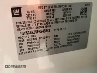 2015 Cadillac Escalade Luxury z VIN 1GYS3BKJ5FR248843, wystawiony jako Copart lot #57482935 z przebiegiem 128 377 mil mil oraz Szkoda całkowita • Salvage title. Historia ofert i sprzedaży dostępna na DreamBid. Obrazek 14.