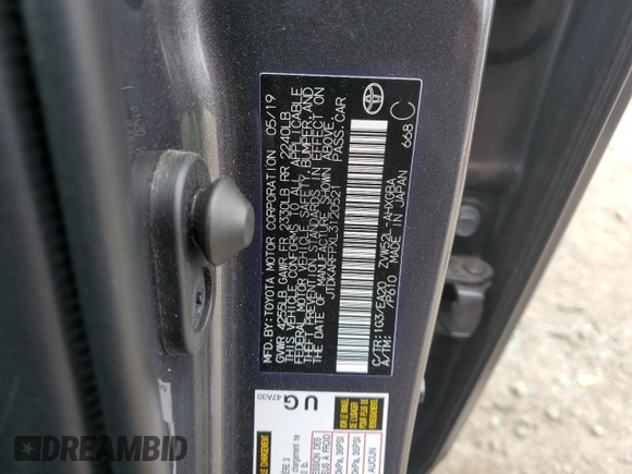 2020 Toyota Prius LE z VIN JTDKARFPXL3120521, wystawiony jako Copart lot #47999635 z przebiegiem 69 038 mil mil oraz Szkoda całkowita • Salvage title. Historia ofert i sprzedaży dostępna na DreamBid. Obrazek 14.