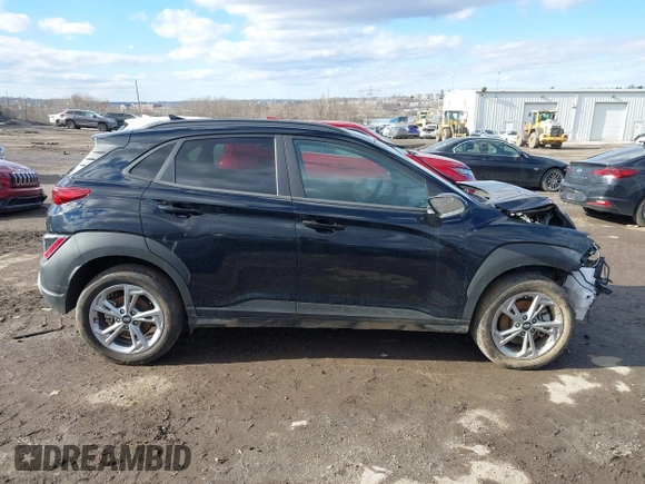 2023 Hyundai Kona SEL with VIN KM8K6CAB8PU041614, listed as a IAAI auction lot 41493717 with 1 mi miles. Bid and sale history available at carsss.com. Image 12.