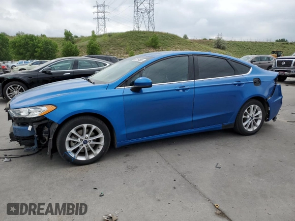 2020 Ford Fusion SE with VIN 3FA6P0LUXLR266057, listed as a Copart auction lot 61154555 with 97,536 mi miles and Non repairable. Bid and sale history available at DreamBid. Image 1.