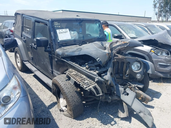 2017 Jeep Wrangler Unlimited Sport with VIN 1C4HJWDG1HL551090, listed as a IAAI auction lot 42619497 with 92,693 mi miles and . Bid and sale history available at DreamBid. Image 1.