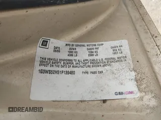 2001 Oldsmobile Intrigue GL z VIN 1G3WS52H51F139480, wystawiony jako IAAI lot #41531828 z przebiegiem 125 650 mil mil oraz . Historia ofert i sprzedaży dostępna na DreamBid. Obrazek 9.