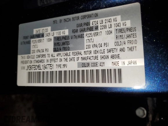 2020 Mazda CX-5 Touring z VIN JM3KFBCM5L1847751, wystawiony jako Copart lot #51189715 z przebiegiem 51 572 mil mil oraz Szkoda całkowita • Salvage title. Historia ofert i sprzedaży dostępna na DreamBid. Obrazek 13.