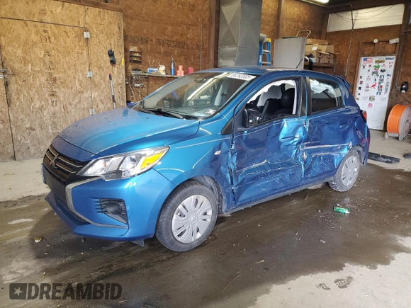 2023 Mitsubishi Mirage ES z VIN ML32AUHJ4PH004528, wystawiony jako Copart lot #56292005 z przebiegiem Nie podano mil oraz Szkoda całkowita • Salvage title. Historia ofert i sprzedaży dostępna na DreamBid. Obrazek 1.