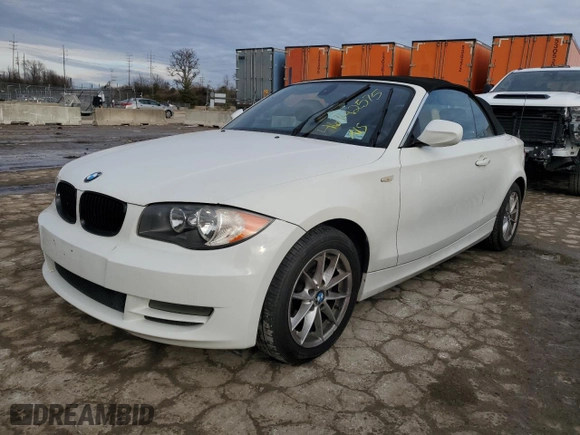 2011 BMW 1 Series 128i with VIN WBAUN1C58BVH83445, listed as a Copart auction lot 46742575 with 131,576 mi miles and Clean Title. Bid and sale history available at carsss.com. Image 1.