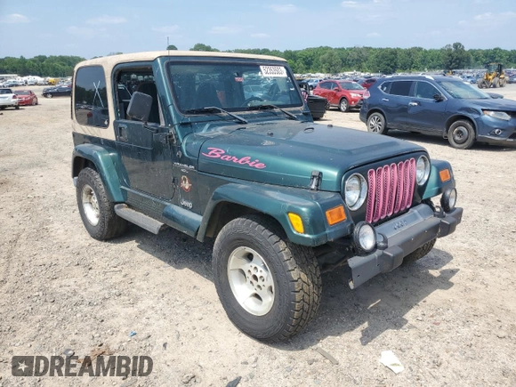 2000 Jeep Wrangler Sahara with VIN 1J4FA59S2YP750795, listed as a Copart auction lot 52353503 with 0 mi miles and Salvage Title. Bid and sale history available at carsss.com. Image 4.
