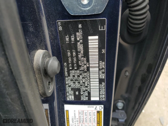 2019 Toyota 4Runner SR5 with VIN JTEBU5JR7K5695831, listed as a Copart auction lot 42118455 with 93,693 mi miles and Salvage Title. Bid and sale history available at carsss.com. Image 13.
