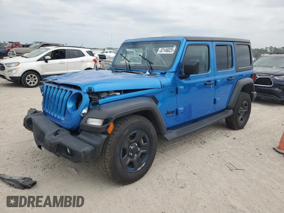 2022 Jeep Wrangler Unlimited Sport with VIN 1C4HJXDN6NW232539, listed as a Copart auction lot 52146025 with 29,571 mi miles and Salvage Title. Bid and sale history available at DreamBid. Image 1.