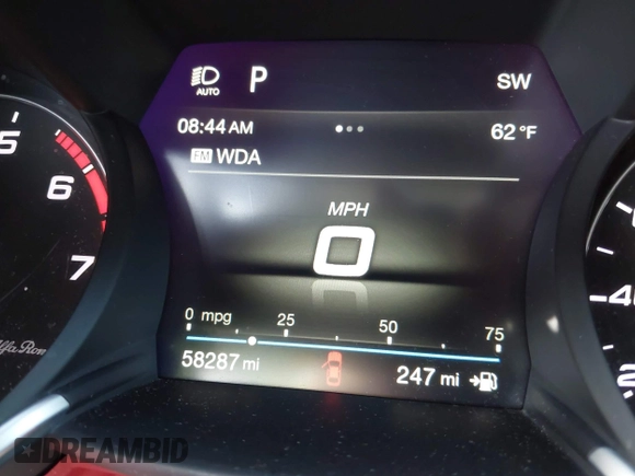 2019 Alfa Romeo Giulia Ti Sport with VIN ZARFAMBN4K7598164, listed as a IAAI auction lot 42146318 with 58,287 mi miles and . Bid and sale history available at DreamBid. Image 16.