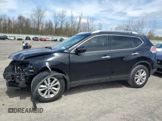 2015 Nissan Rogue SV with VIN KNMAT2MV1FP507924, listed as a Copart auction lot 55219075 with 129,108 mi miles and Salvage Title. Bid and sale history available at carsss.com. Image 1.