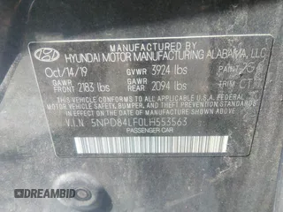 2020 Hyundai Elantra Value Edition z VIN 5NPD84LF0LH553563, wystawiony jako IAAI lot #40065800 z przebiegiem 126 466 mil mil oraz . Historia ofert i sprzedaży dostępna na DreamBid. Obrazek 9.