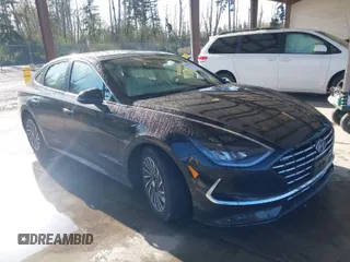 2022 Hyundai Sonata Hybrid SEL with VIN KMHL34JJ0NA043799, listed as a IAAI auction lot 41987254 with 23,991 mi miles. Bid and sale history available at carsss.com. Image 1.