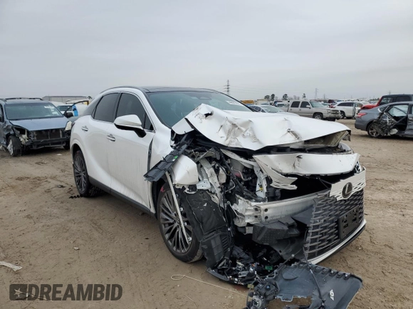 2023 Lexus RX with VIN 2T2BAMBAXPC002806, listed as a Copart auction lot 42963575 with 27,315 mi miles and Salvage Title. Bid and sale history available at carsss.com. Image 4.