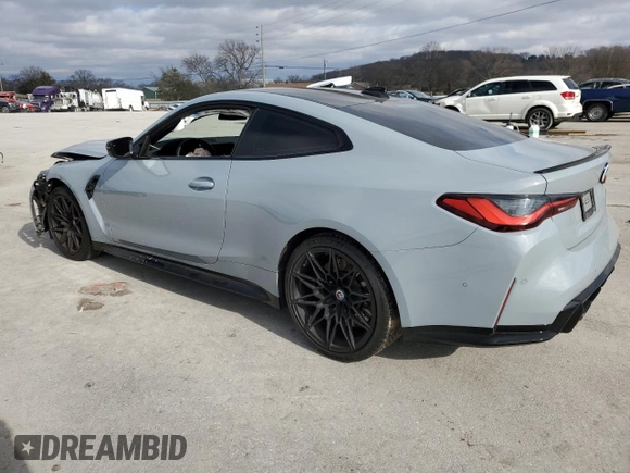 2023 BMW M4 Competition xDrive with VIN WBS43AZ01PCM53210, listed as a Copart auction lot 82760343 with 0 mi miles. Bid and sale history available at carsss.com. Image 2.