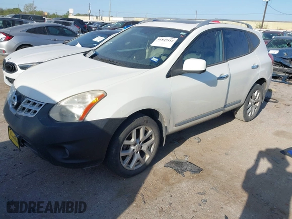 2013 Nissan Rogue S with VIN JN8AS5MT4DW025815, listed as a IAAI auction lot 41847352 with 108,520 mi miles and . Bid and sale history available at DreamBid. Image 2.