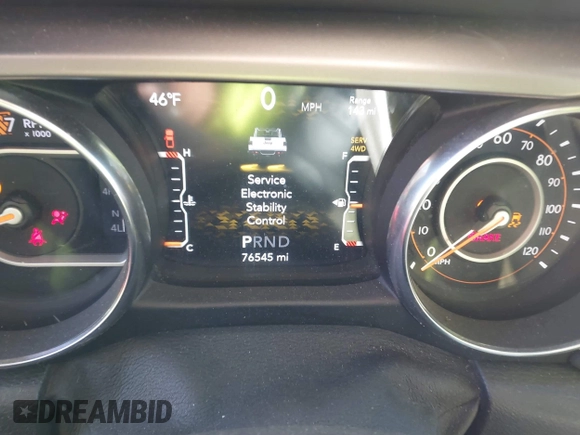 2020 Jeep Gladiator Sport S with VIN 1C6HJTAG3LL108524, listed as a IAAI auction lot 41737270 with 76,545 mi miles. Bid and sale history available at carsss.com. Image 7.