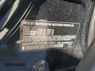 2015 BMW 7 Series 740Li xDrive with VIN WBAYF4C50FD874041, listed as a Copart auction lot 81666074 with 156,802 mi miles and Salvage Title. Bid and sale history available at carsss.com. Image 15.