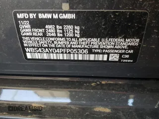 2023 BMW M3 Competition xDrive z VIN WBS43AY04PFP05306, wystawiony jako Copart lot #57790555 z przebiegiem 18 935 mil mil oraz Szkody całkowita. Historia ofert i sprzedaży dostępna na DreamBid. Obrazek 13.