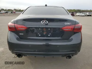 2022 Infiniti Q50 Red Sport 400 with VIN JN1FV7DR1NM390364, listed as a Copart auction lot 80071284 with 12,730 mi miles and Non repairable. Bid and sale history available at DreamBid. Image 6.