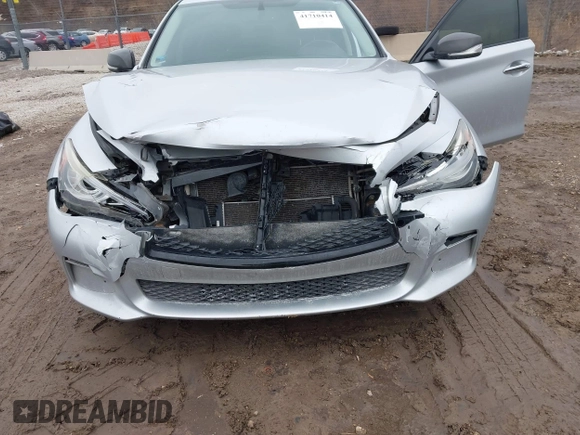 2014 Infiniti Q50 Hybrid Sport with VIN JN1AV7AR3EM703431, listed as a IAAI auction lot 41710414 with 213,611 mi miles. Bid and sale history available at carsss.com. Image 6.