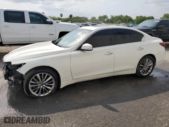 2019 Infiniti Q50 Luxe with VIN JN1EV7AR8KM559128, listed as a Copart auction lot 54709145 with Not Provided miles and Clean Title. Bid and sale history available at carsss.com. Image 1.