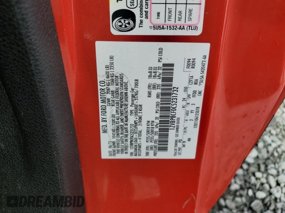 2012 Ford Mustang GT Premium with VIN 1ZVBP8CF0C5231732, listed as a Copart auction lot 54009665 with Not Provided miles and Salvage Title. Bid and sale history available at DreamBid. Image 13.