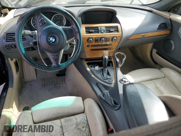 2005 BMW 6 Series 645Ci with VIN WBAEK73455B328546, listed as a Copart auction lot 54696625 with 121,804 mi miles and Salvage Title. Bid and sale history available at carsss.com. Image 8.