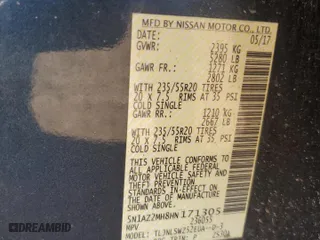 2017 Nissan Murano Platinum with VIN 5N1AZ2MH8HN171305, listed as a Copart auction lot 48837235 with 207,233 mi miles and Clean Title. Bid and sale history available at carsss.com. Image 13.