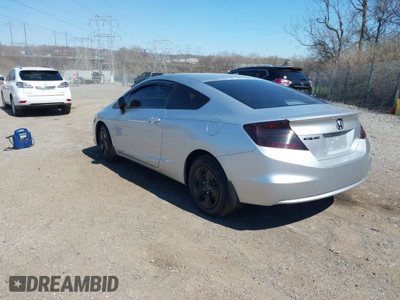 2013 Honda Civic Cpe LX with VIN 2HGFG3B5XDH529877, listed as a IAAI auction lot 41857263 with 1 mi miles. Bid and sale history available at carsss.com. Image 3.