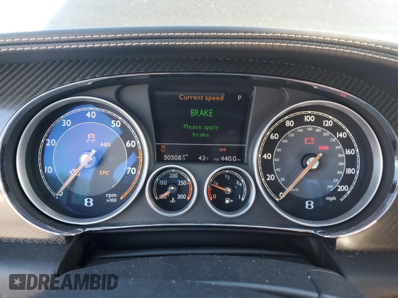 2013 Bentley Continental GT with VIN SCBFC7ZA1DC083628, listed as a Copart auction lot 39359624 with 50,508 mi miles and . Bid and sale history available at DreamBid. Image 9.