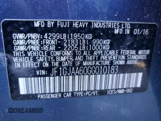 2016 Subaru Impreza z VIN JF1GJAA60GG010183, wystawiony jako Copart lot #89146395 z przebiegiem 199 222 mil mil oraz Szkoda całkowita • Salvage title. Historia ofert i sprzedaży dostępna na DreamBid. Obrazek 13.