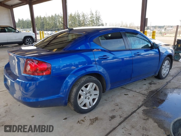 2013 Dodge Avenger SE with VIN 1C3CDZAB7DN702853, listed as a IAAI auction lot 41724956 with 1 mi miles. Bid and sale history available at carsss.com. Image 4.