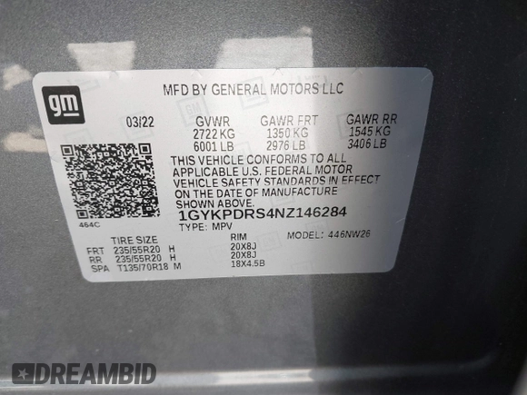 2022 Cadillac XT6 Premium Luxury z VIN 1GYKPDRS4NZ146284, wystawiony jako IAAI lot #42150678 z przebiegiem 28 890 mil mil oraz . Historia ofert i sprzedaży dostępna na DreamBid. Obrazek 9.