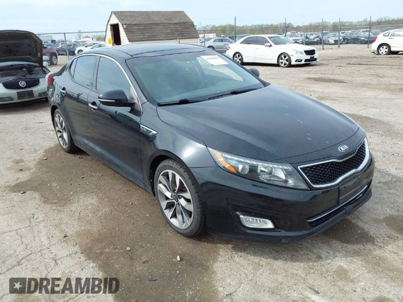 2014 Kia Optima SXL Turbo with VIN 5XXGR4A66EG307497, listed as a IAAI auction lot 42020082 with 134,736 mi miles and . Bid and sale history available at DreamBid. Image 1.