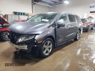 2018 Honda Odyssey EX-L with VIN 5FNRL6H71JB050444, listed as a Copart auction lot 87472554 with 102,667 mi miles and Salvage Title. Bid and sale history available at carsss.com. Image 1.