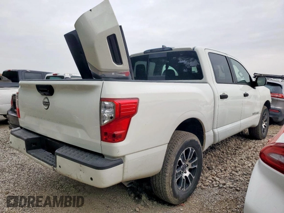 2024 Nissan Titan SV with VIN 1N6AA1ECXRN112621, listed as a Copart auction lot 47755875 with 9,298 mi miles and Salvage title. Bid and sale history available at DreamBid. Image 3.