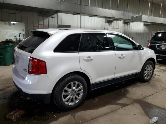 2013 Ford Edge SEL with VIN 2FMDK3J96DBB26373, listed as a Copart auction lot 53046955 with 169,715 mi miles and Clean Title. Bid and sale history available at carsss.com. Image 3.