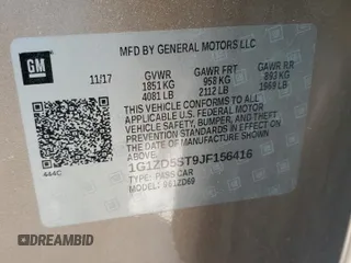 2018 Chevrolet Malibu LT with VIN 1G1ZD5ST9JF156416, listed as a Copart auction lot 53313635 with 64,401 mi miles and Salvage Title. Bid and sale history available at DreamBid. Image 12.