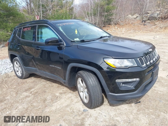 2019 Jeep Compass Latitude z VIN 3C4NJDBB9KT679054, wystawiony jako IAAI lot #41892388 z przebiegiem 61 382 mil mil oraz . Historia ofert i sprzedaży dostępna na DreamBid. Obrazek 1.