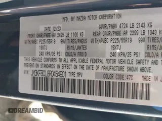 2024 Mazda CX-5 2.5 S Preferred Package with VIN JM3KFBCL8R0454901, listed as a IAAI auction lot 40402055 with 1 mi miles. Bid and sale history available at carsss.com. Image 9.